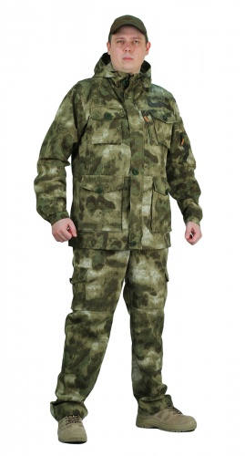 Костюм "СУМРАК" куртка/брюки, цвет: камуфляж "Атака зелёная", ткань: Рип-Стоп