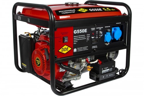 Генератор бензиновый DDE G550Е (230В, макс.5,5кВт, ном.5кВт, 25л, электростартер)